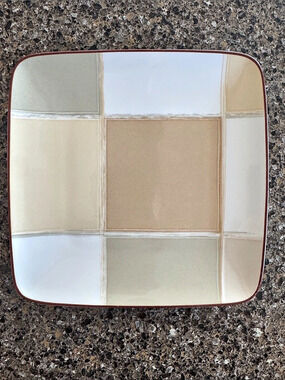 Noritake Ambience Mocha Java Square Salad Plate Geometric Plate 7 1/2"